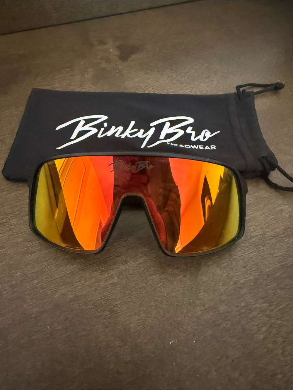 Toddler BinkyBro Mirrored Shield Sunglasses in Orange-Red